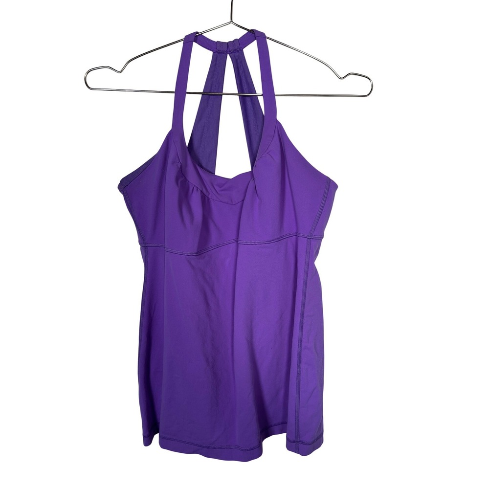 Lululemon Halter‎ Tank Top Purple Light Support Yoga Workout Sleeveless Top 12